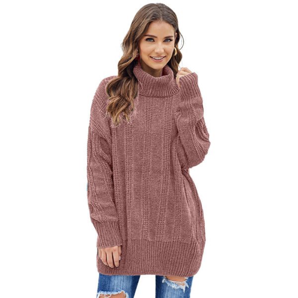 Turtleneck Pullover Long Sleeve Sweater for Women